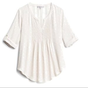 Daniel Rainn Maternity.  Pistacia Split neck flowy maternity blouse